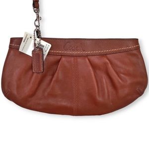Coach Leather Wristlet Purse, Walnut NWT